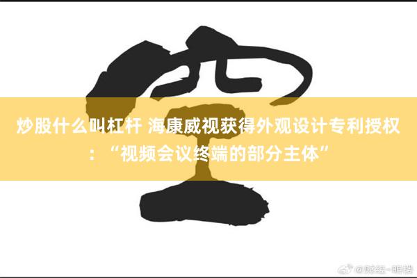 炒股什么叫杠杆 海康威视获得外观设计专利授权：“视频会议终端的部分主体”