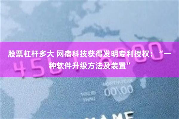 股票杠杆多大 网宿科技获得发明专利授权：“一种软件升级方法及装置”