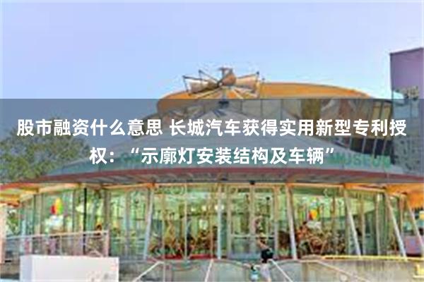 股市融资什么意思 长城汽车获得实用新型专利授权：“示廓灯安装结构及车辆”