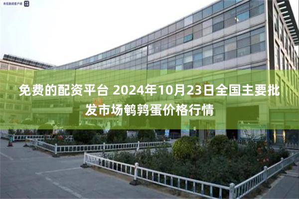 免费的配资平台 2024年10月23日全国主要批发市场鹌鹑蛋价格行情